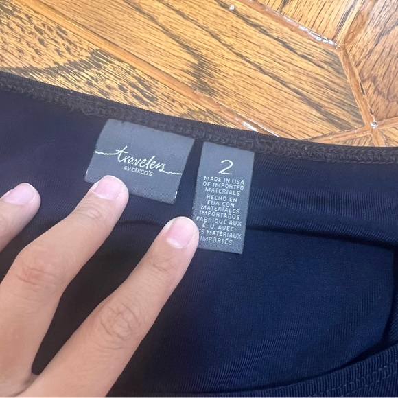 💖 3 for $20 ✅ Chico’s Travelers Asymmetric Chiffon Hem - Picture 3 of 3